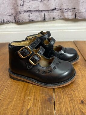 Zapa Kids black leather double strap Mary Jane baby shoes Mexico size 12